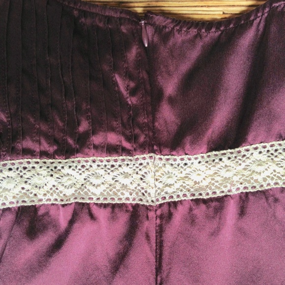 New York Company Cami Burgundy 100% Silk Lace Trim - Picture 6 of 8